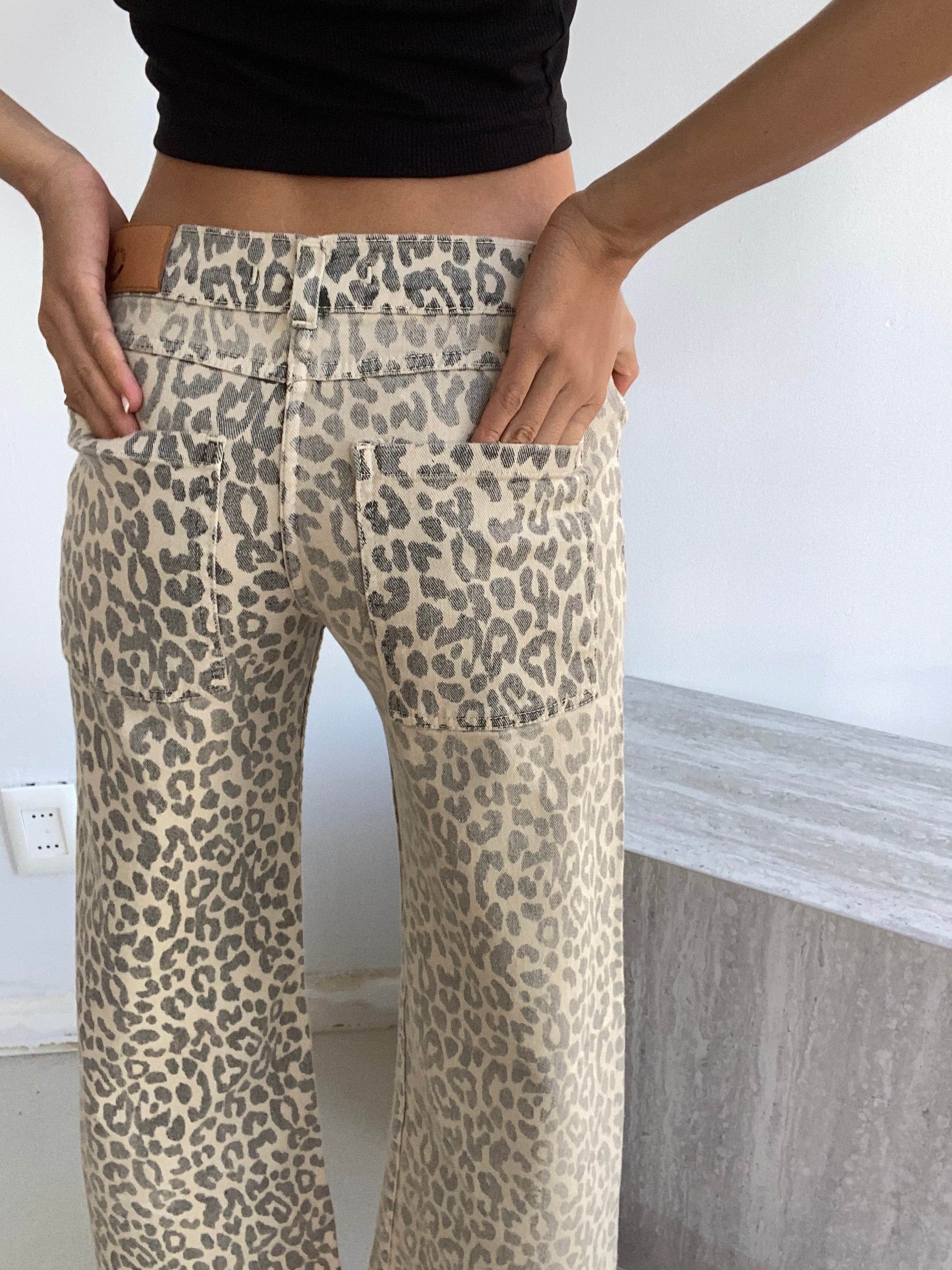 Jean print tiro bajo