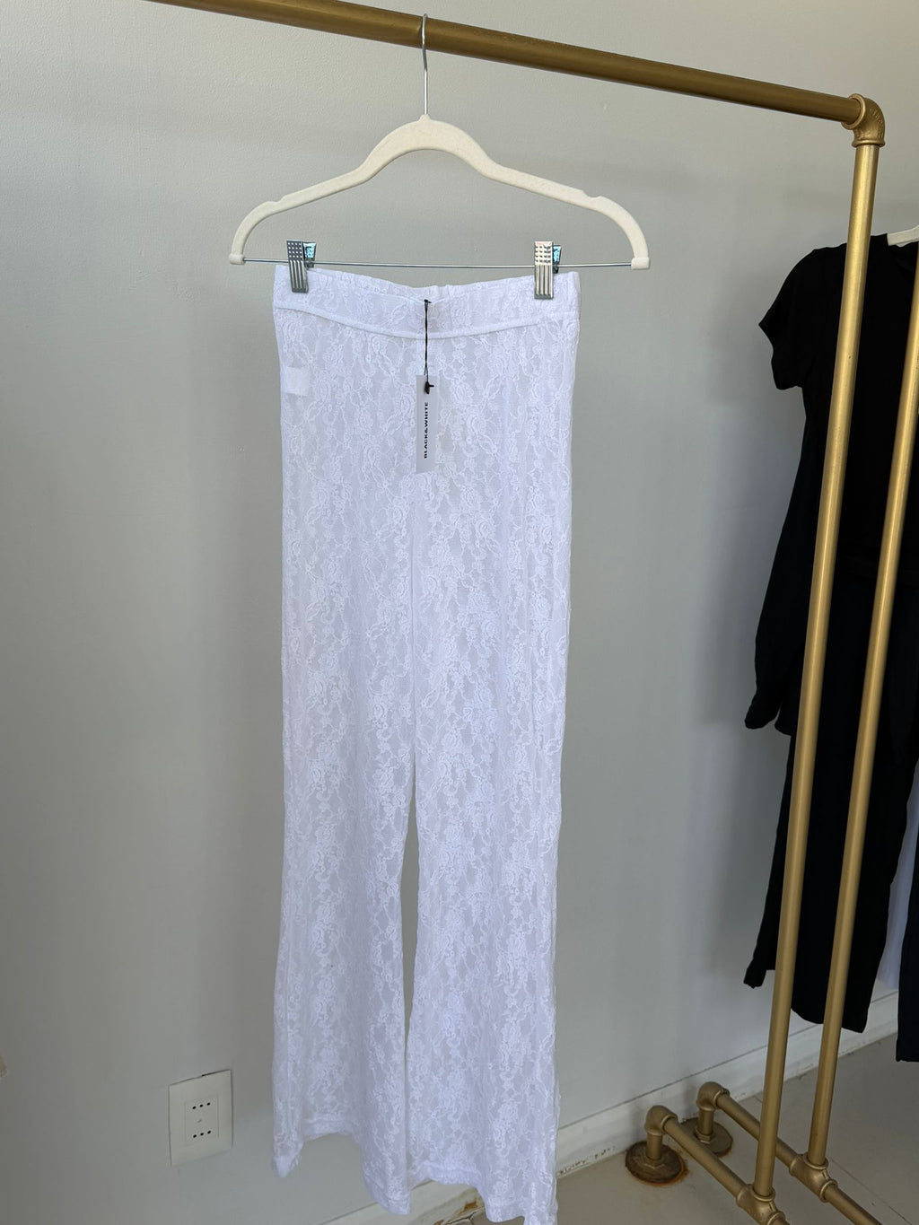 Patalón Oxford encaje blanco